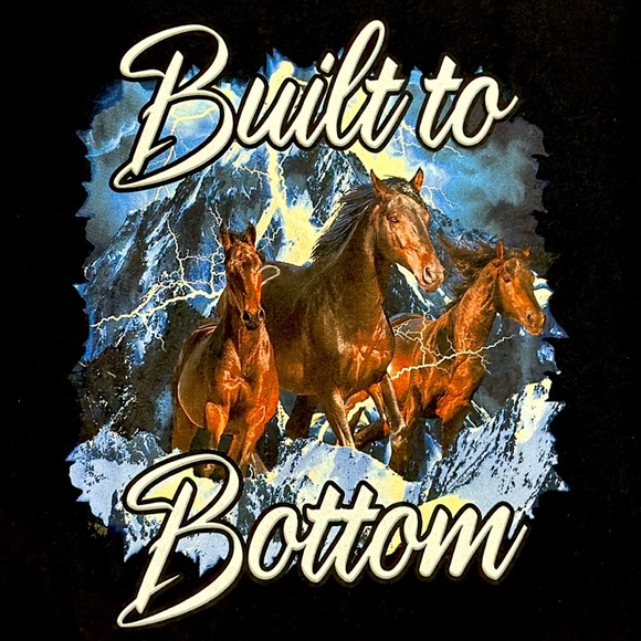 Gay Horses "Built To Bottom" Graphic T-Shirt - Size Extra Large XL - NWT - Picture 2 of 3